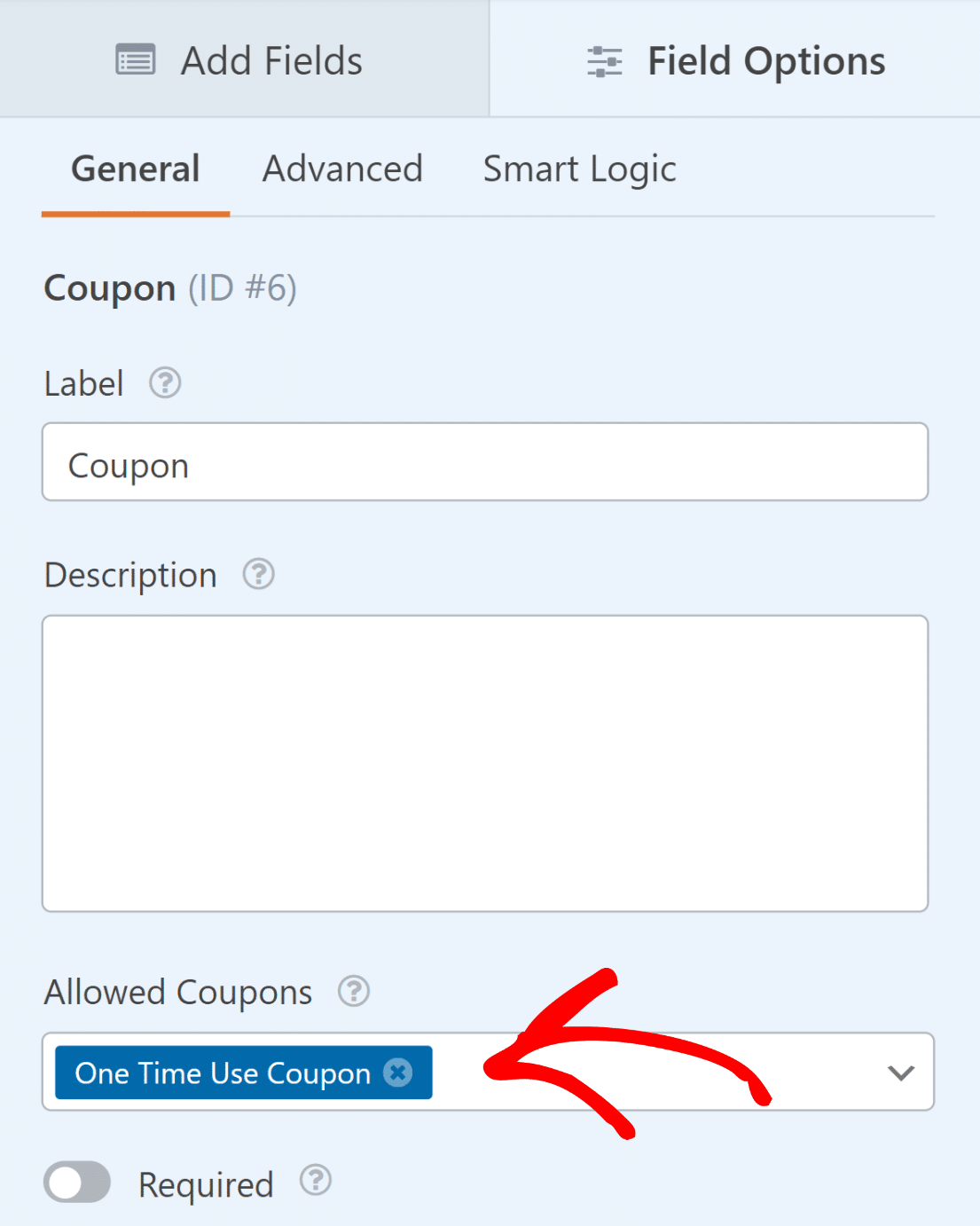 Select your coupon from the drop down