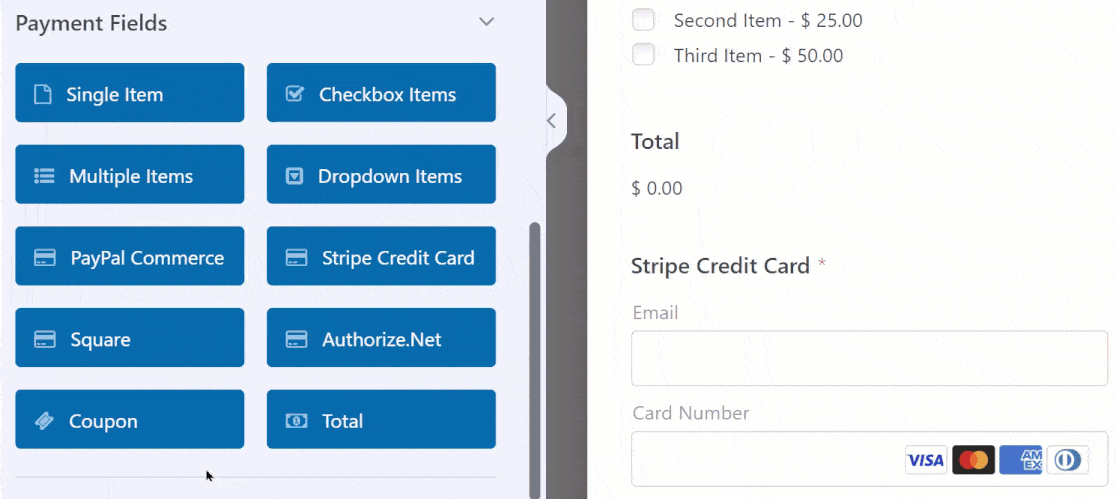 Use the drag-and-drop form builder to add the coupon field to your form