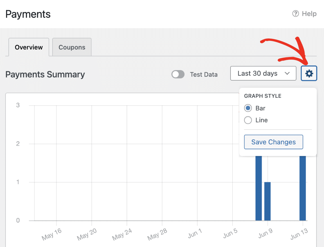 Graph style in Payments page