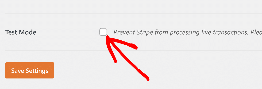 Deactivate Stripe test mode