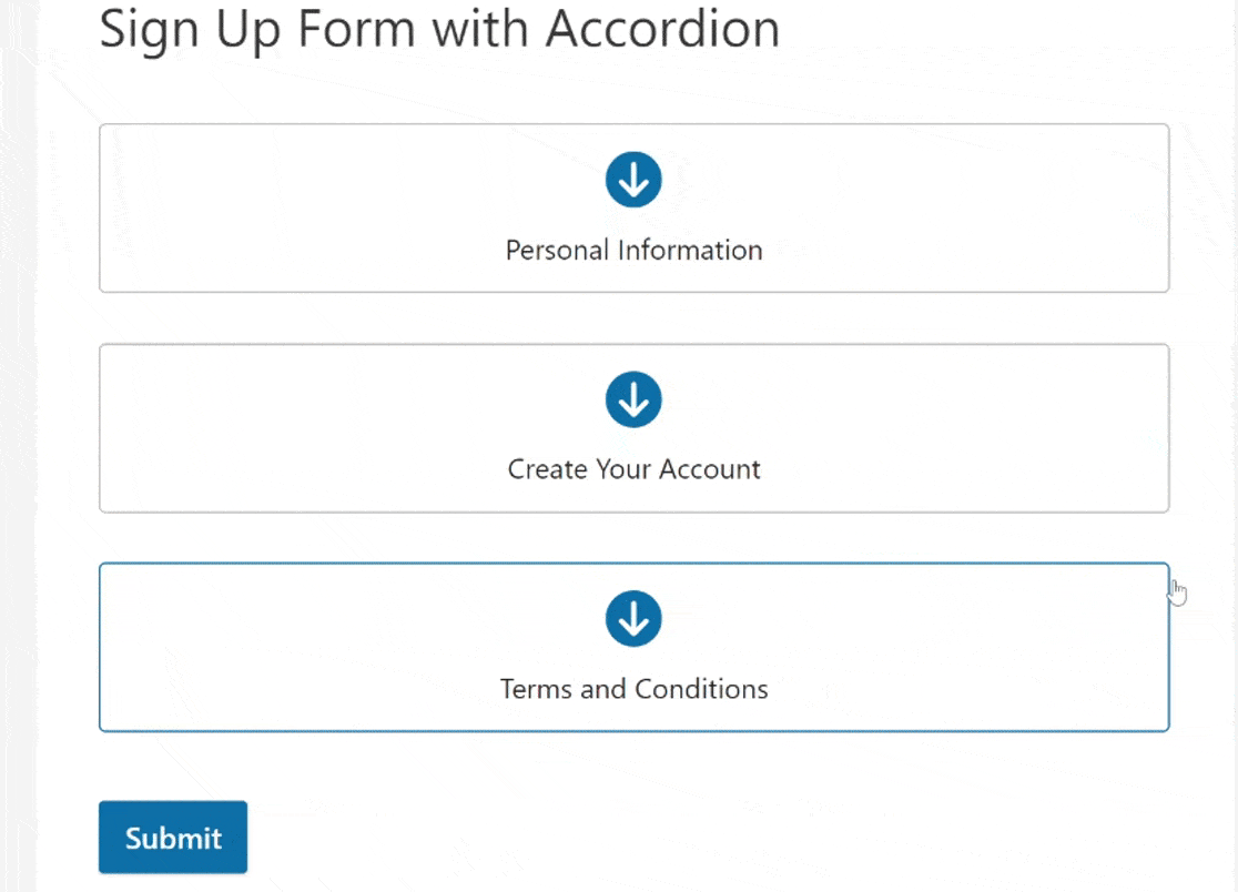Accordion design form