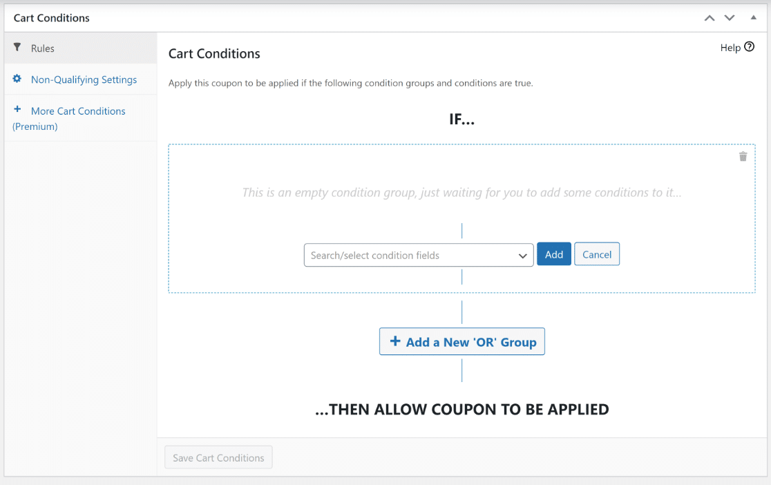 Advanced Coupons cart conditions