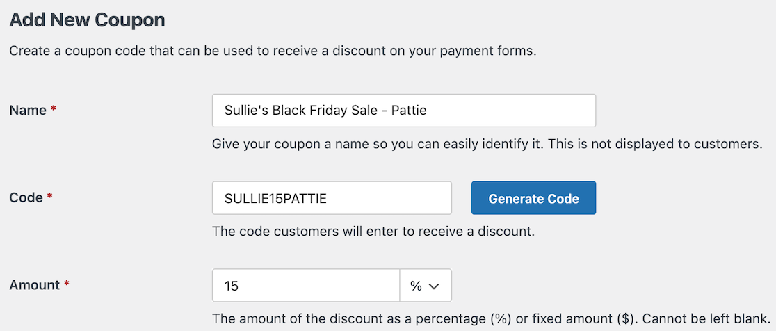 Create an affiliate coupon in WPForms