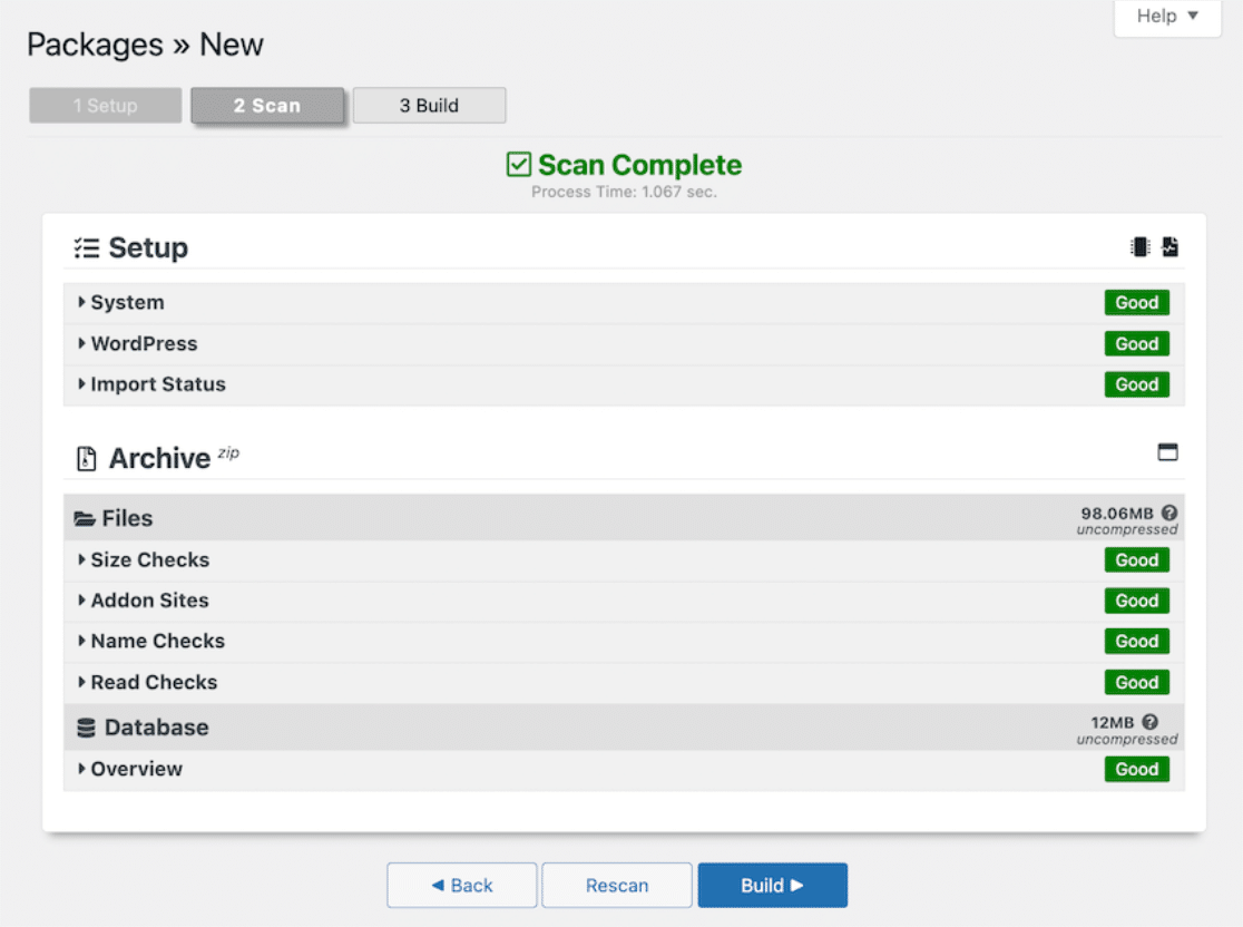 Duplicator package scan to migrate website