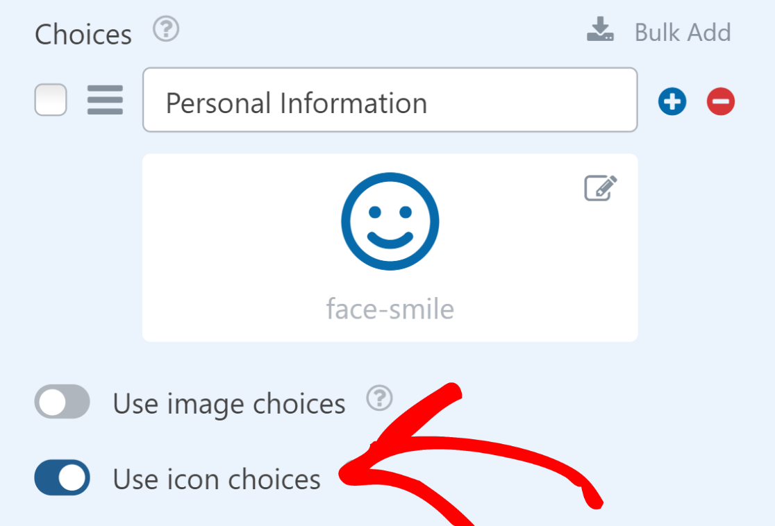 Enable Use icon choices