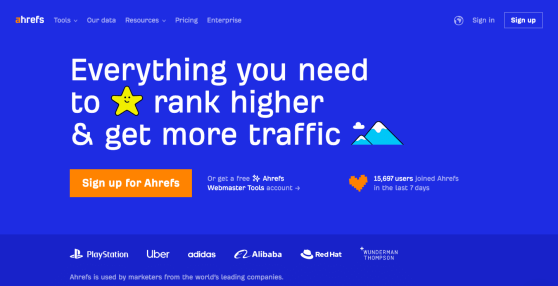 Navigating the Ahrefs homepage