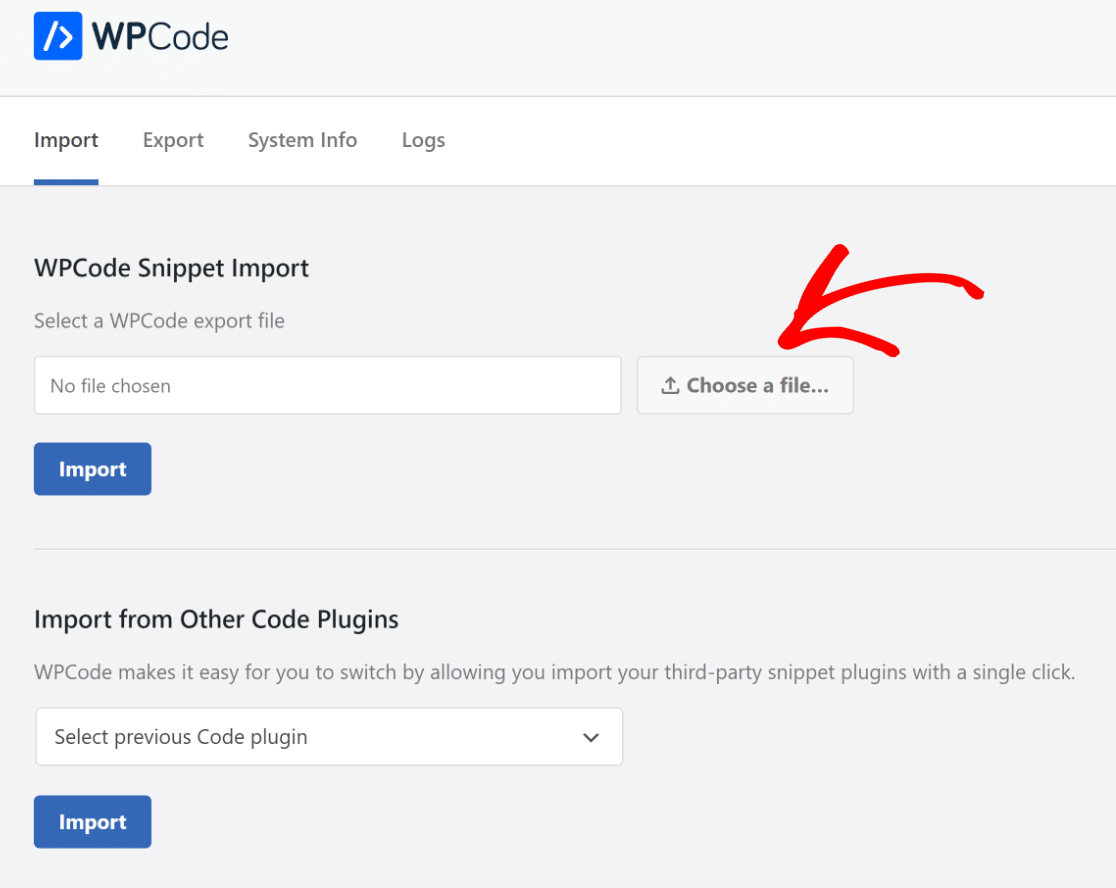 Import snippets WPCode