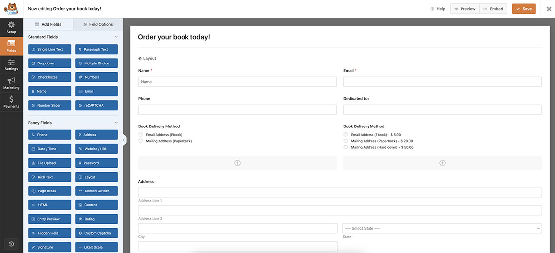 before you can change the tab order of the layout field, you must first add fields to this section in your form