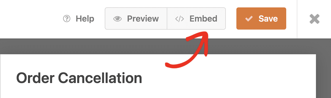 Form builder embed button