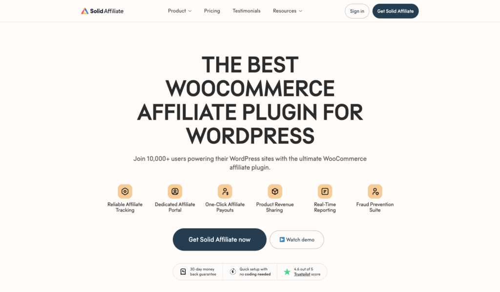 solidaffiliate homepage