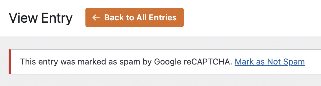 Spam detected by Google reCAPTCHA