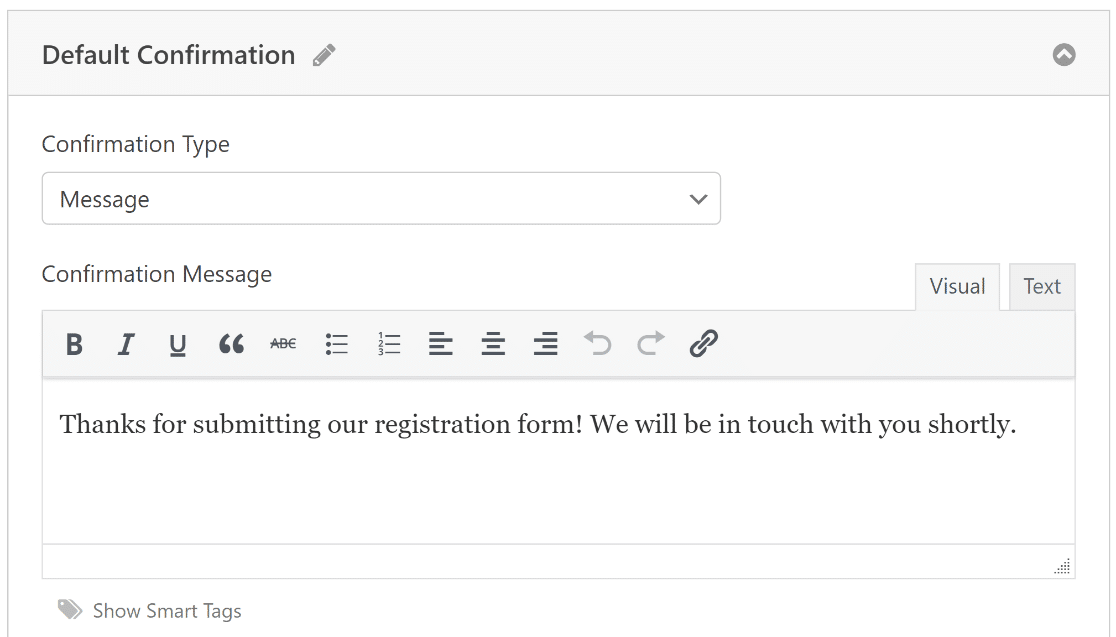 Customize confirmation message for repeater field form