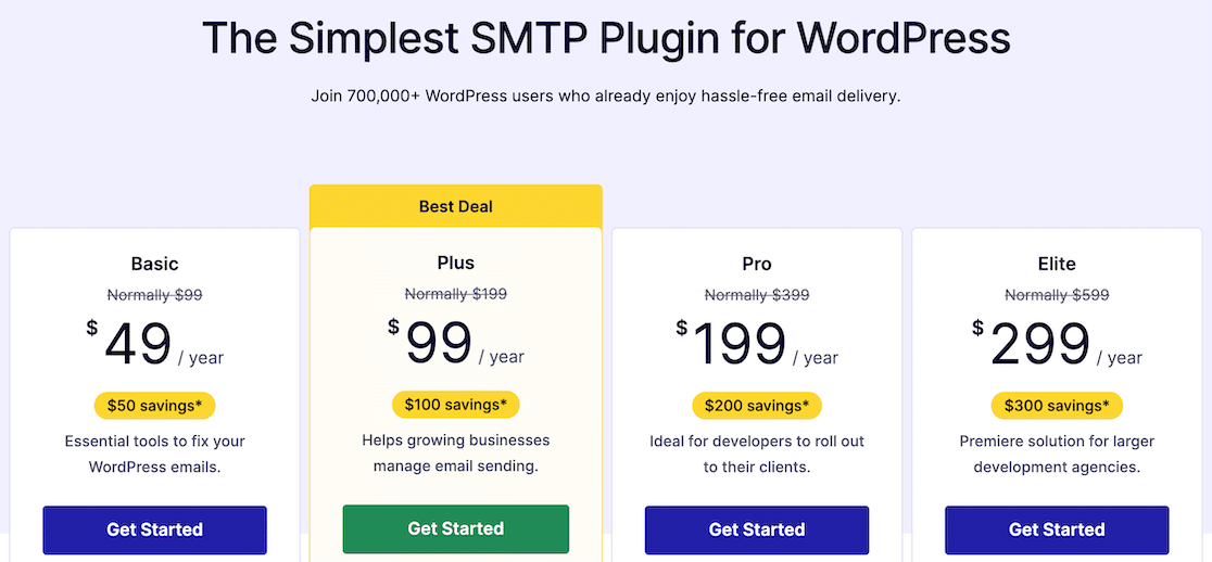 Easy WP SMTP pricing
