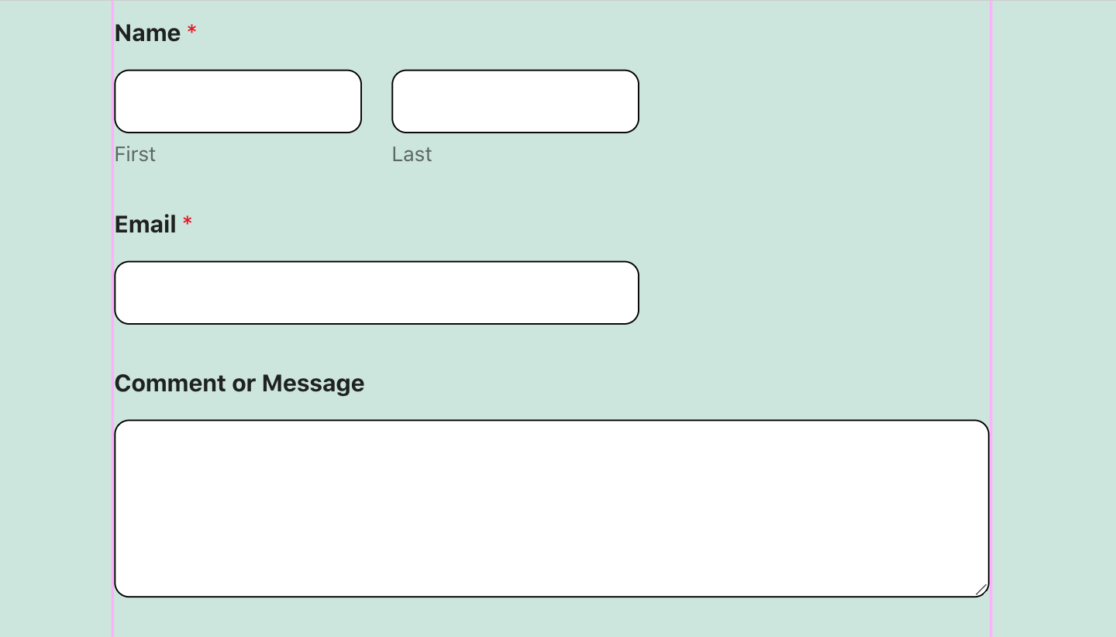 Viewing contact form fields in Elementor