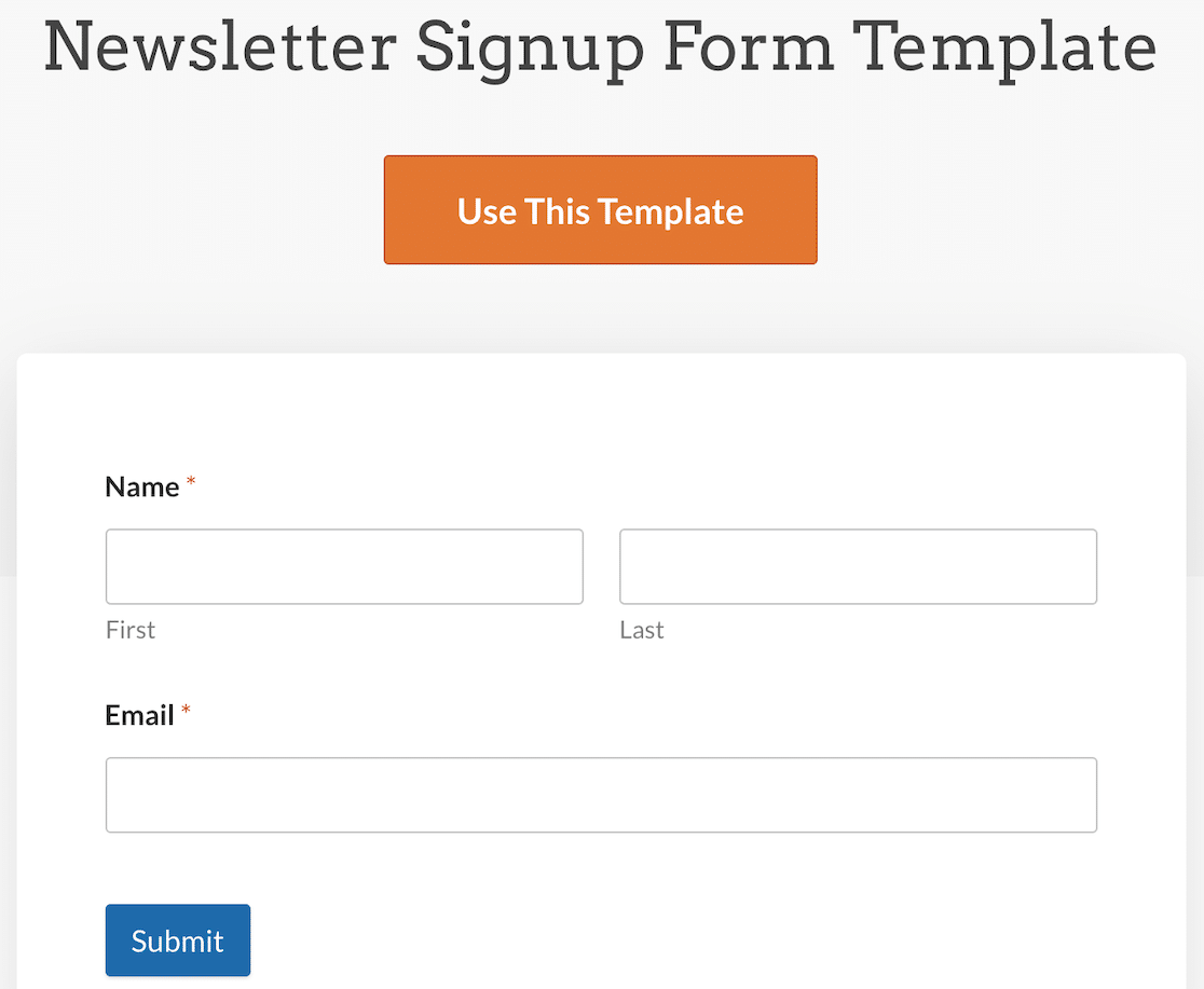 Newsletter signup form