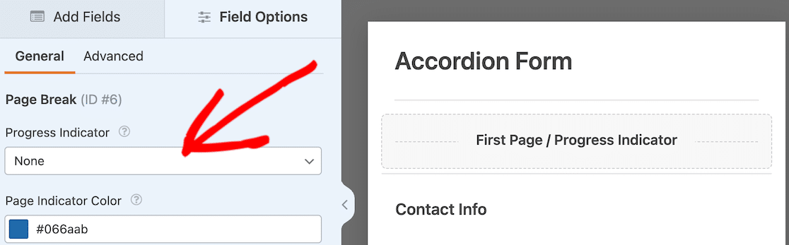 Remove the progress indicator from your form