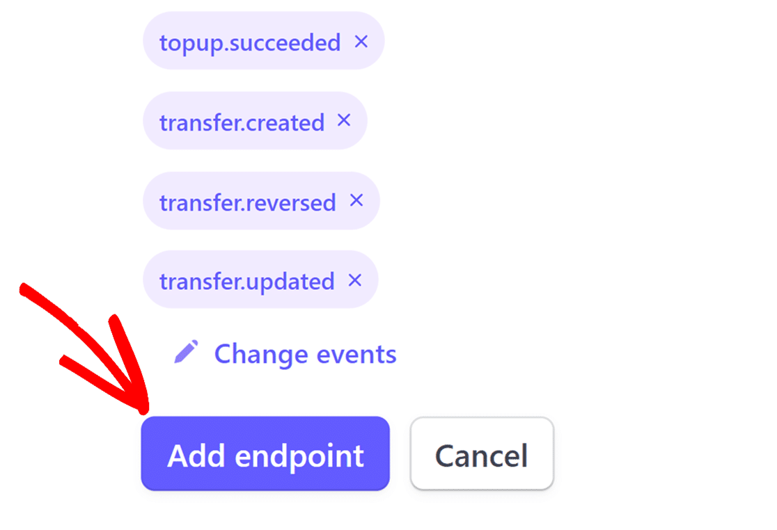 Add endpoint button