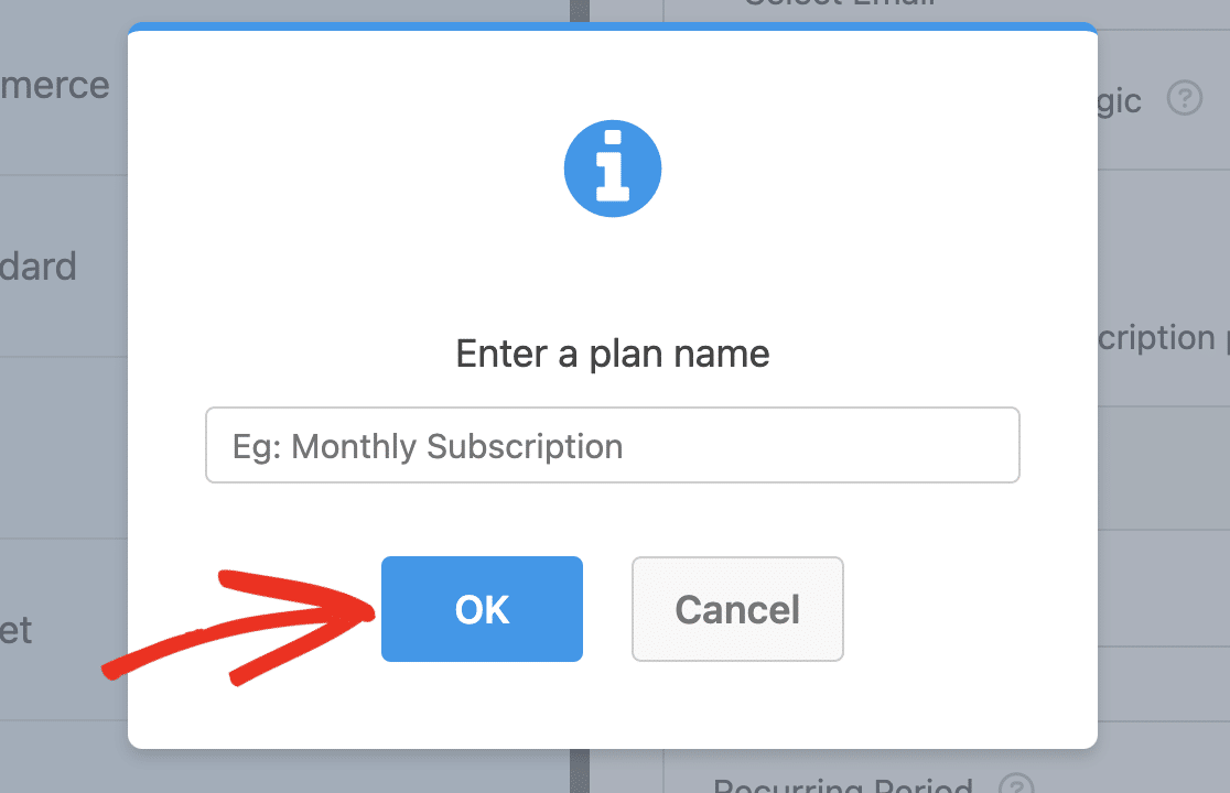 Enter plan name