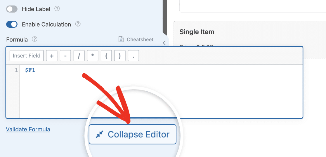 Collapse editor