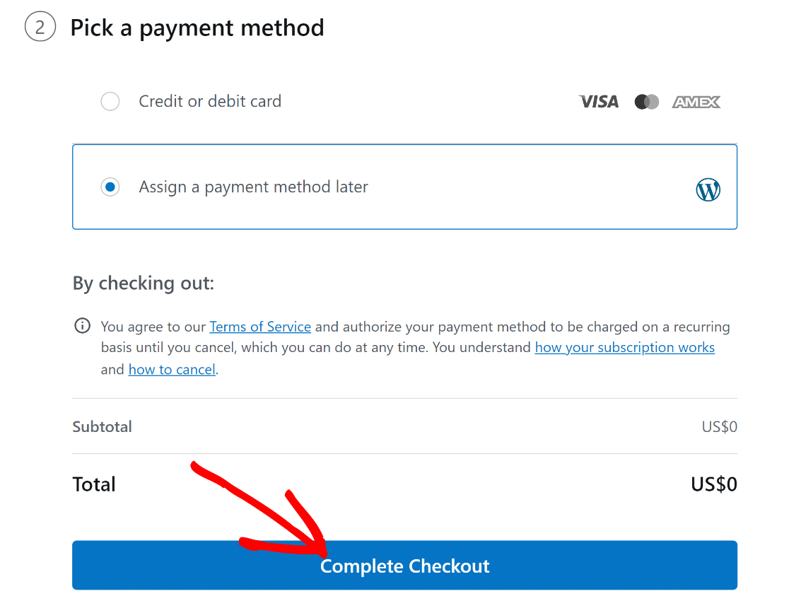 Complete Akismet checkout