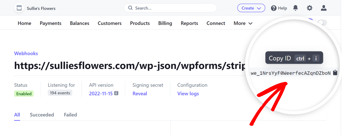 Copy webhooks ID