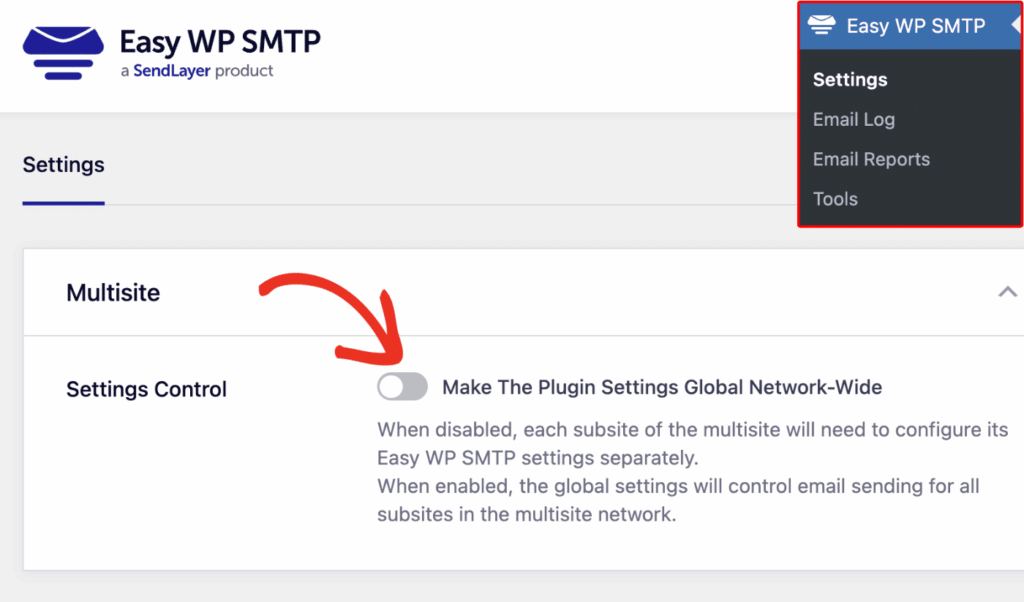 Controle fácil do Easy WP SMTP em sites múltiplos