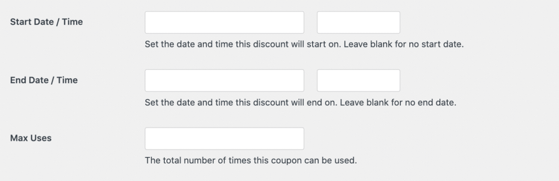 Setting coupon promo code details