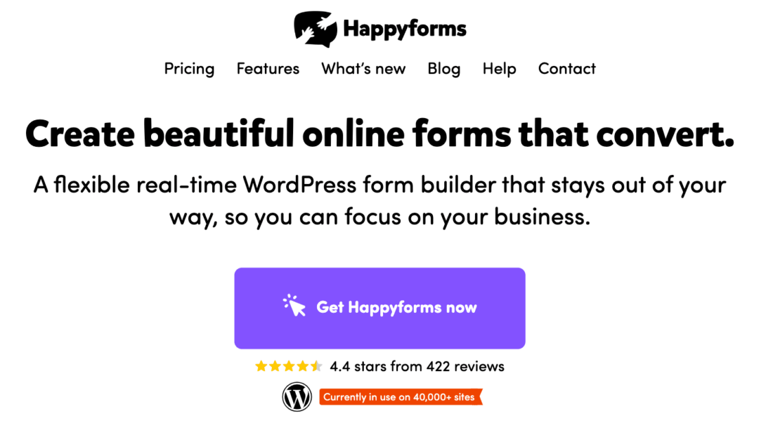 The Happyforms homepage