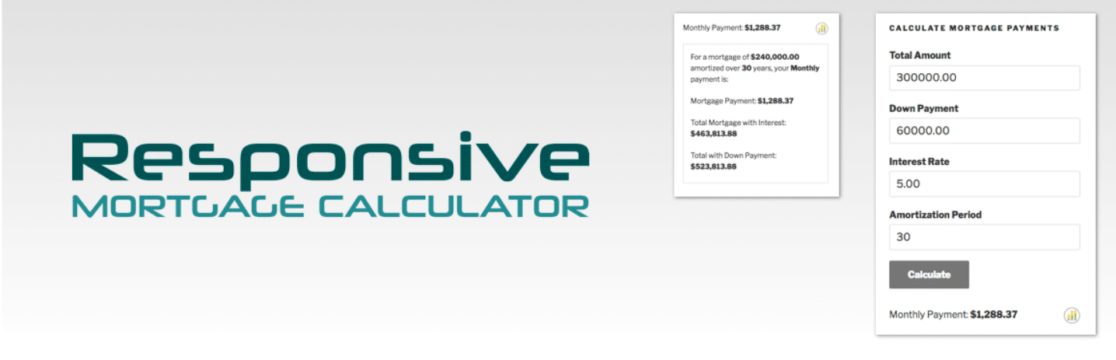 Responsive Mortgage Calculator homepage