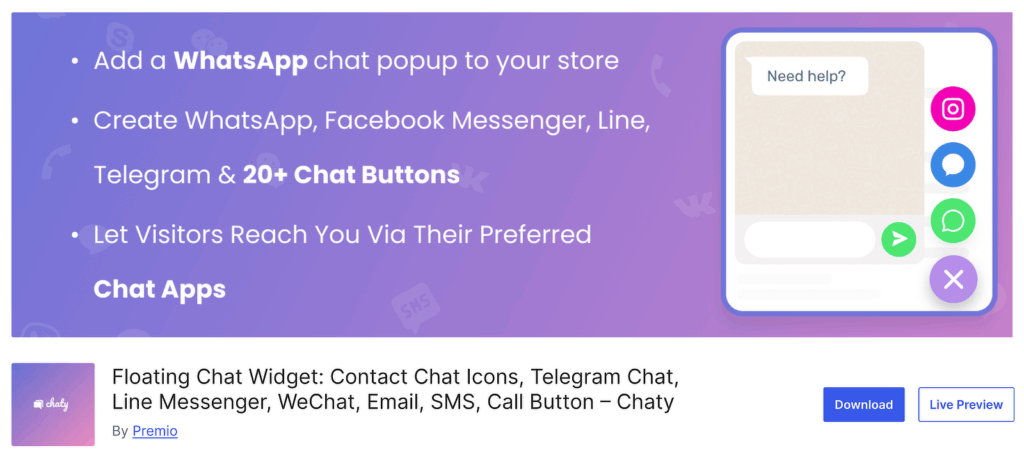 chaty plugin do WordPress