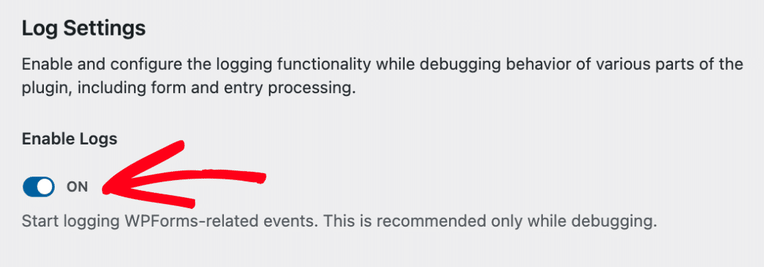 Enabling WPForms logs