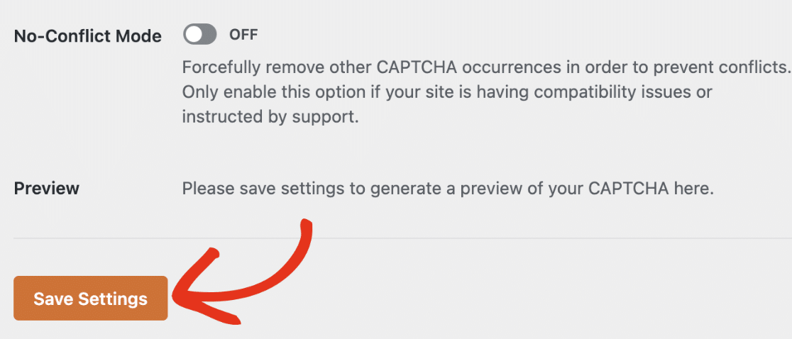 Click save settings button