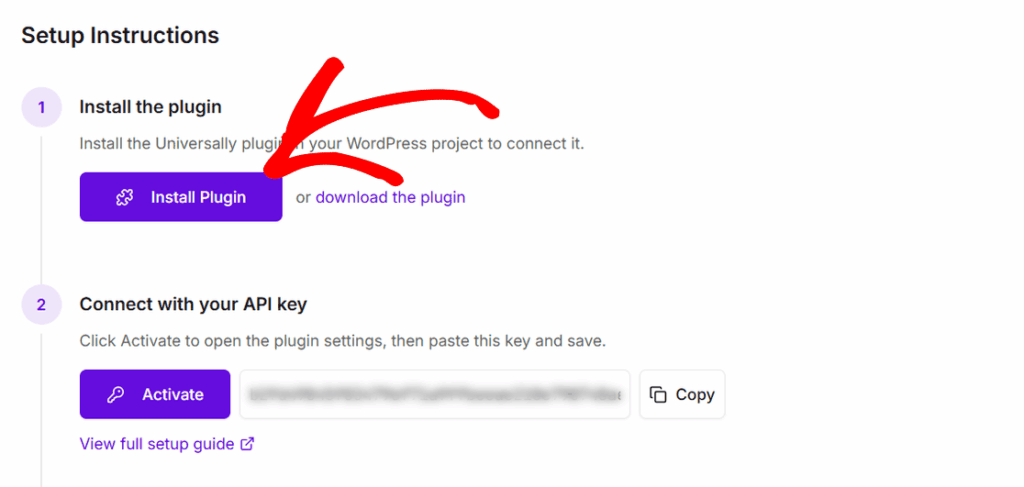 Instale o plugin Universally