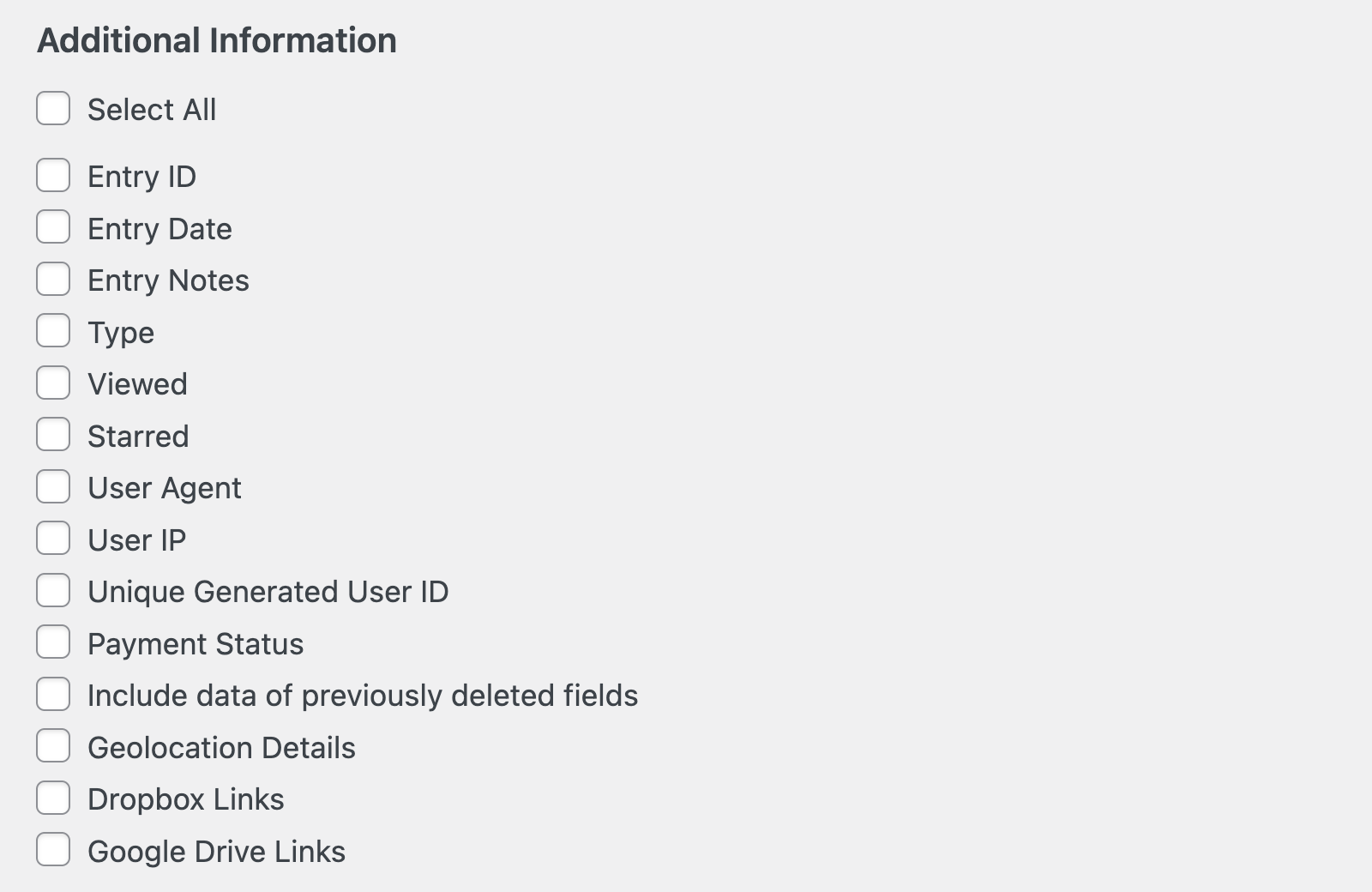 additional-information - WPForms Exporting entries additional information