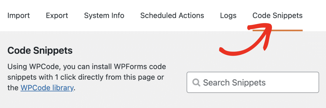 WPForms code snippets integration
