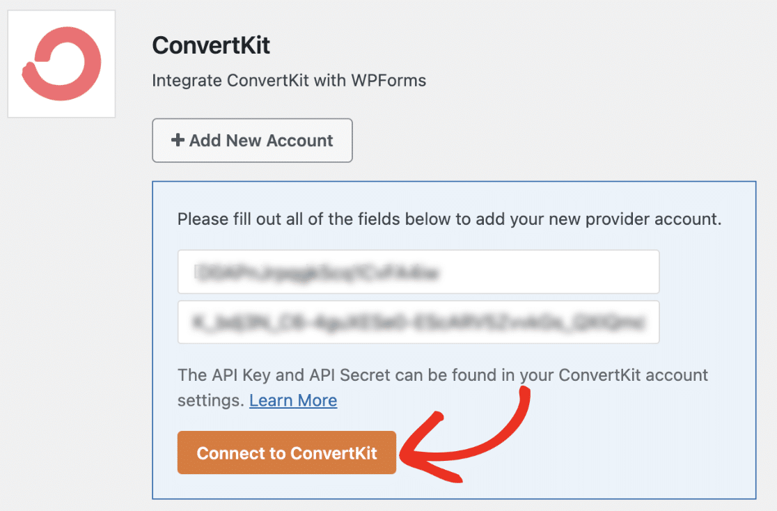 Click connect to ConvertKit button