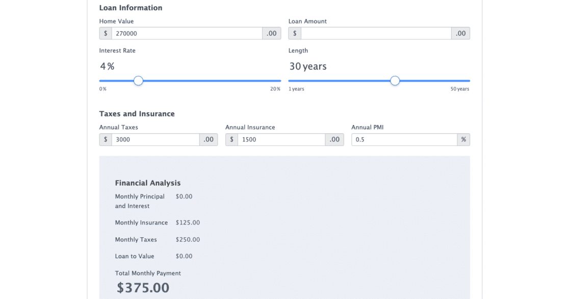 formidable forms calculator preview