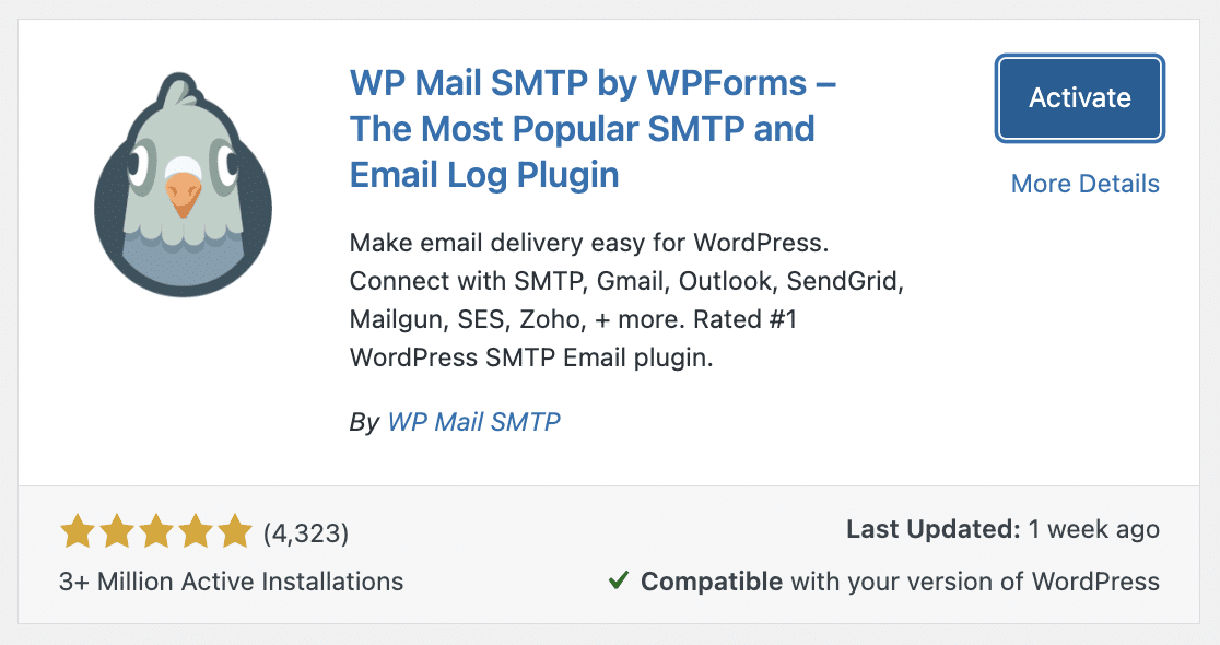 Installing and activating WP Mail SMTP Lite