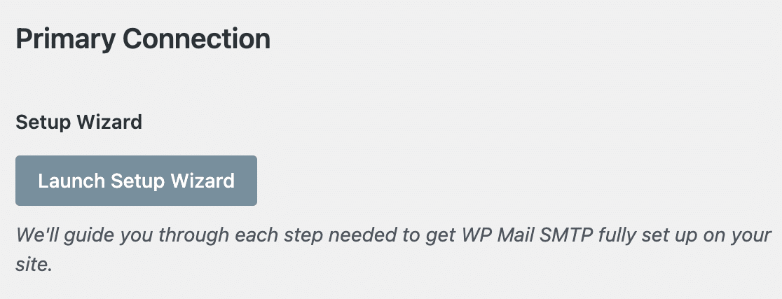 Launching the WP Mail SMTP Setup Wizard