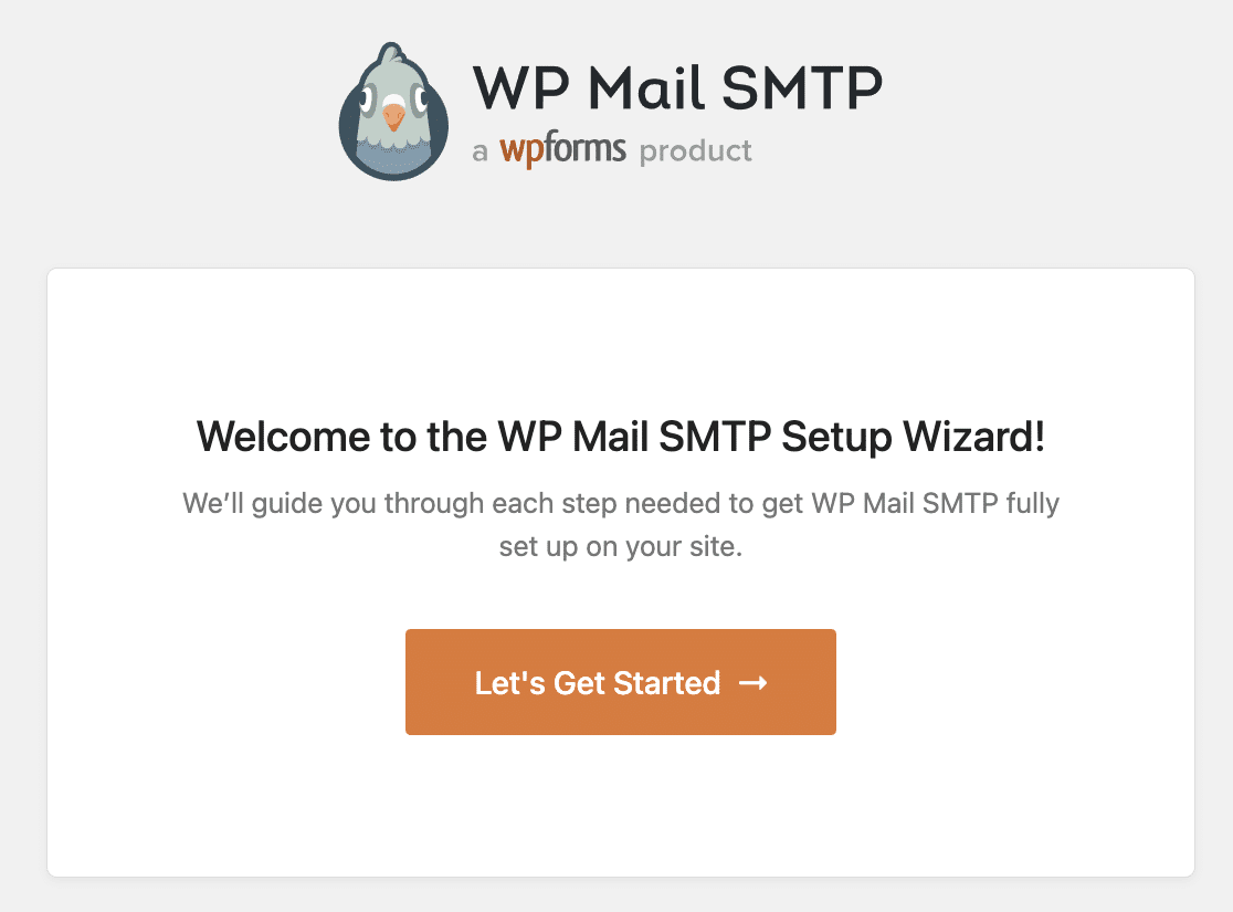 Starting the WP Mail SMTP Setup Wizard