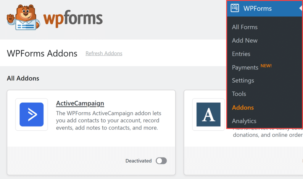 wpforms-addons-page - WPForms Página de complementos do wpforms