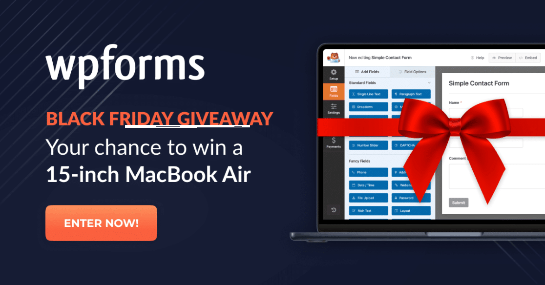 WPForms Black Friday giveaway