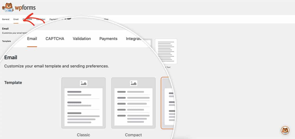 with WPForms 1.8.5+, you can now select which email template you want to use for your email notifications