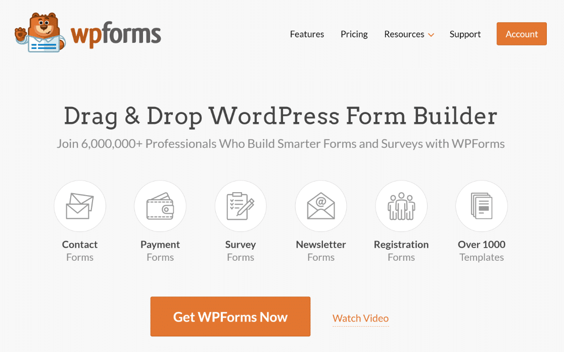 WPForms home page