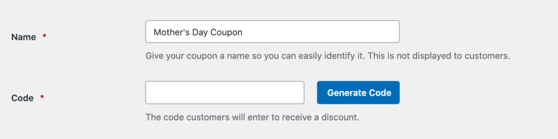 Creating a coupon code in WPForms