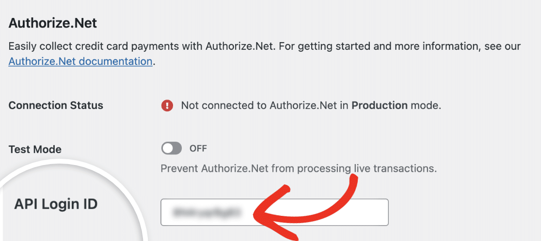 Adding an Authorize.Net API Login ID