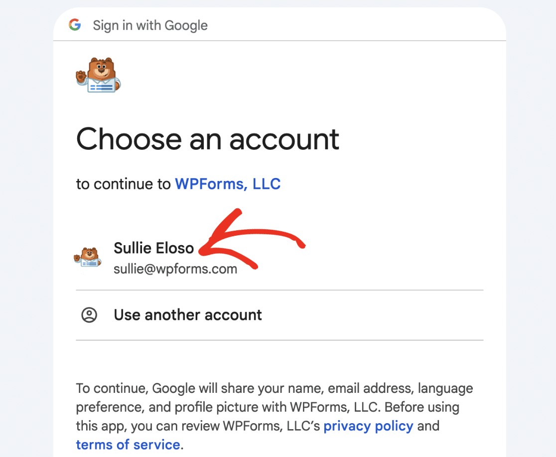 Choose an account