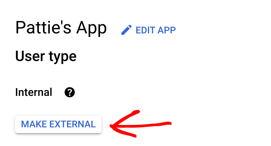 google cloud app make external