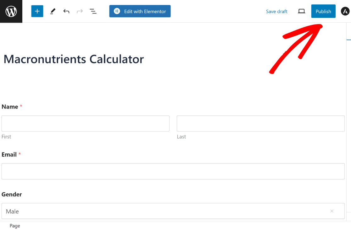 publish macronutrients calculator