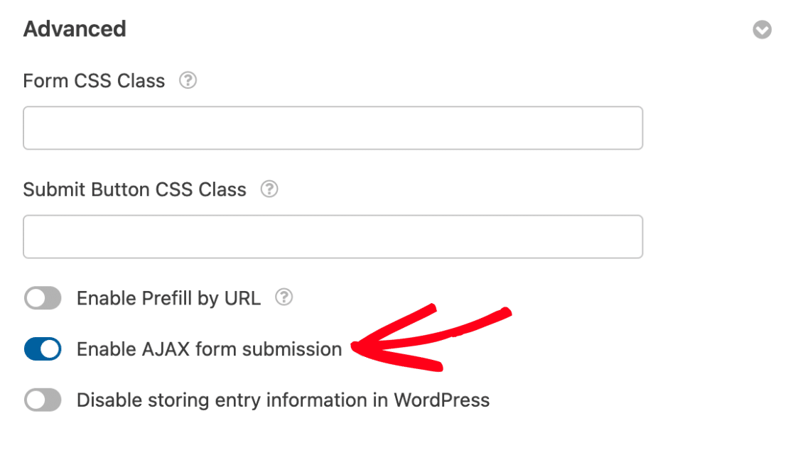 Enabling Ajax form submissions